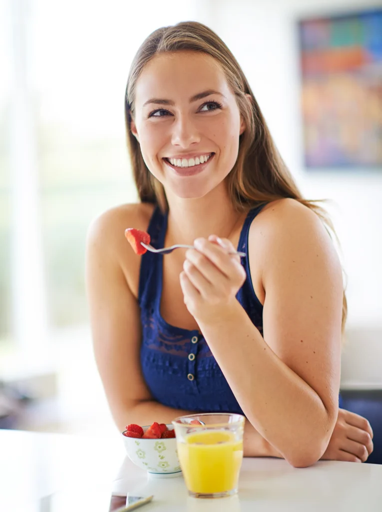 eating breakfast