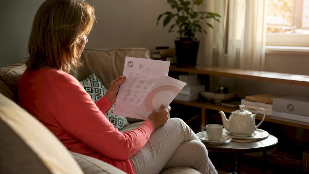 Patient reviewing skin surgeon credentials at home